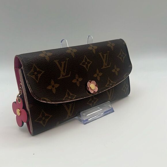 LOUIS VUITTON MONOGRAM FLOWER BLOOM PINK EMILIE LONG WALLET - Picture 1 of 16